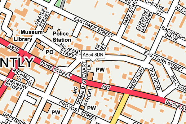 AB54 8DR map - OS OpenMap – Local (Ordnance Survey)