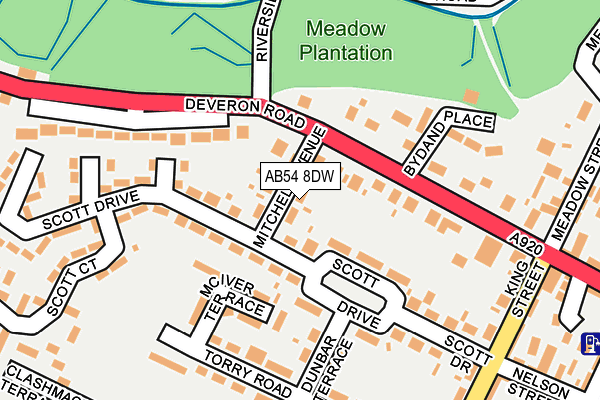 AB54 8DW map - OS OpenMap – Local (Ordnance Survey)