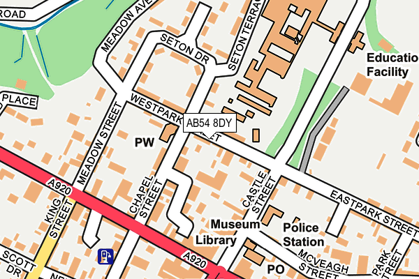 AB54 8DY map - OS OpenMap – Local (Ordnance Survey)