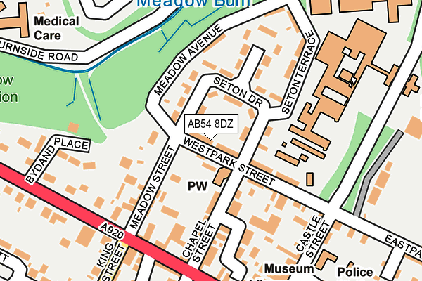 AB54 8DZ map - OS OpenMap – Local (Ordnance Survey)