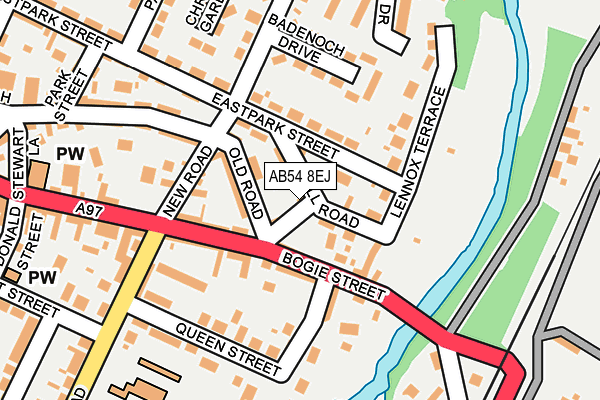 AB54 8EJ map - OS OpenMap – Local (Ordnance Survey)