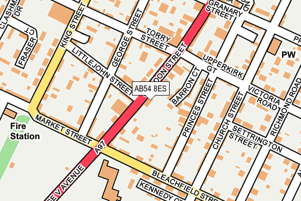 AB54 8ES map - OS OpenMap – Local (Ordnance Survey)
