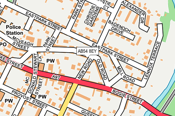 AB54 8EY map - OS OpenMap – Local (Ordnance Survey)