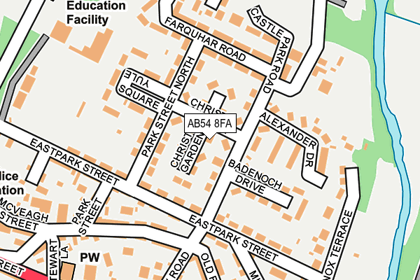 AB54 8FA map - OS OpenMap – Local (Ordnance Survey)