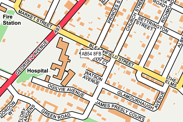 AB54 8FB map - OS OpenMap – Local (Ordnance Survey)
