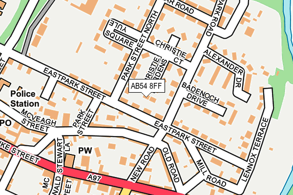 AB54 8FF map - OS OpenMap – Local (Ordnance Survey)