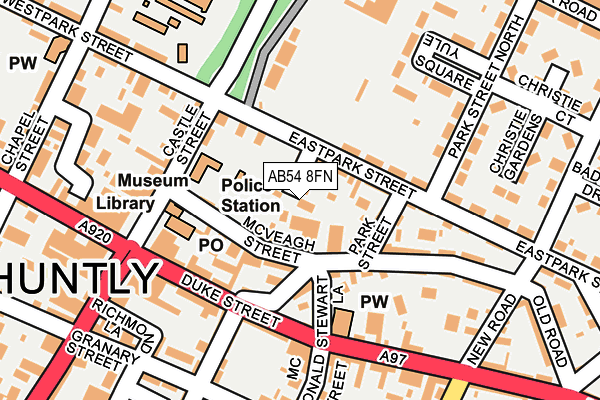 AB54 8FN map - OS OpenMap – Local (Ordnance Survey)