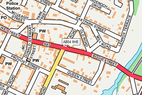 AB54 8HE map - OS OpenMap – Local (Ordnance Survey)