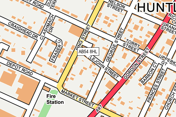 AB54 8HL map - OS OpenMap – Local (Ordnance Survey)