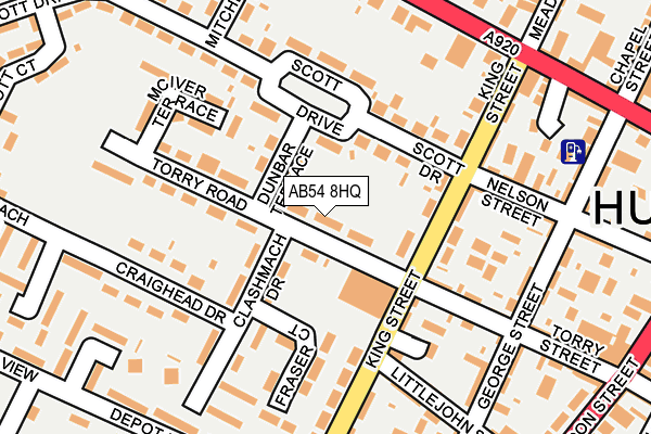 AB54 8HQ map - OS OpenMap – Local (Ordnance Survey)