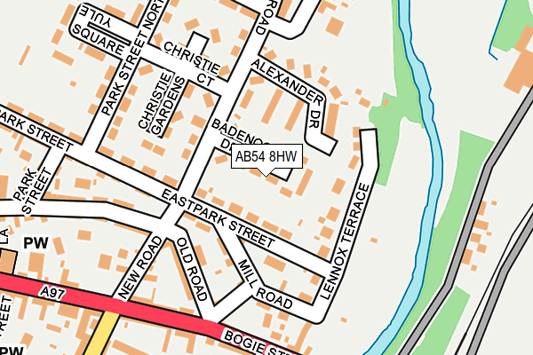 AB54 8HW map - OS OpenMap – Local (Ordnance Survey)