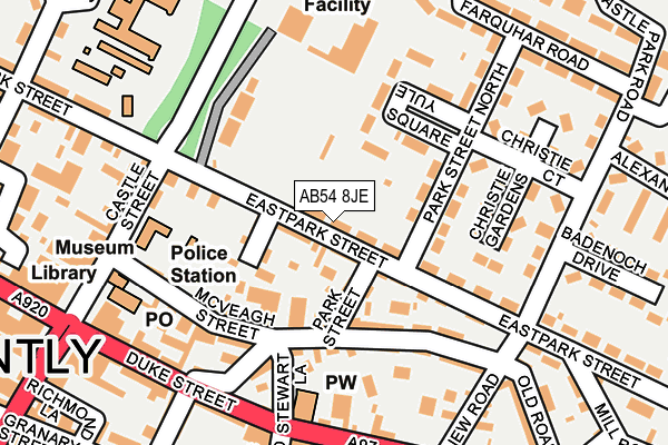 AB54 8JE map - OS OpenMap – Local (Ordnance Survey)