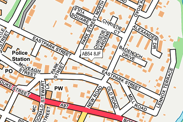 AB54 8JF map - OS OpenMap – Local (Ordnance Survey)
