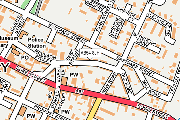 AB54 8JH map - OS OpenMap – Local (Ordnance Survey)