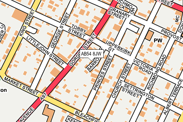 AB54 8JW map - OS OpenMap – Local (Ordnance Survey)