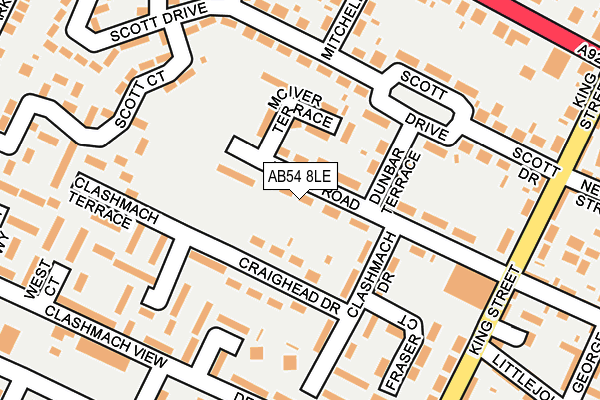 AB54 8LE map - OS OpenMap – Local (Ordnance Survey)