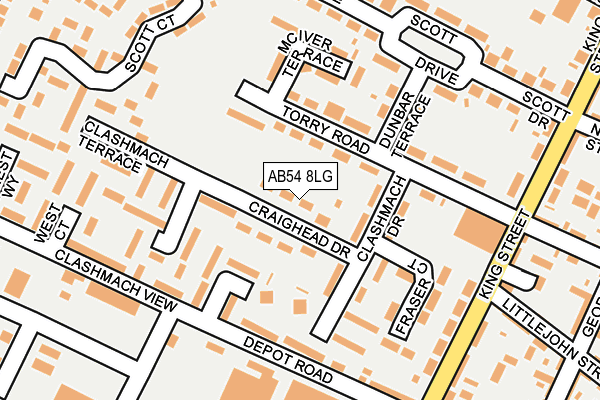 AB54 8LG map - OS OpenMap – Local (Ordnance Survey)