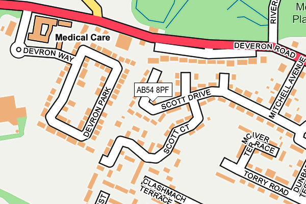 AB54 8PF map - OS OpenMap – Local (Ordnance Survey)