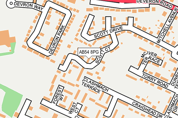 AB54 8PG map - OS OpenMap – Local (Ordnance Survey)