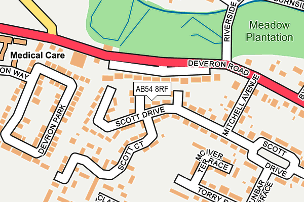 AB54 8RF map - OS OpenMap – Local (Ordnance Survey)