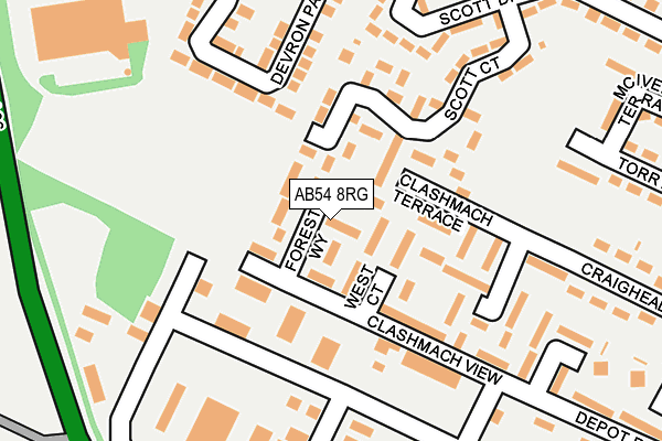 AB54 8RG map - OS OpenMap – Local (Ordnance Survey)