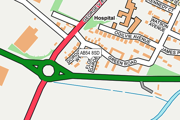 AB54 8SD map - OS OpenMap – Local (Ordnance Survey)
