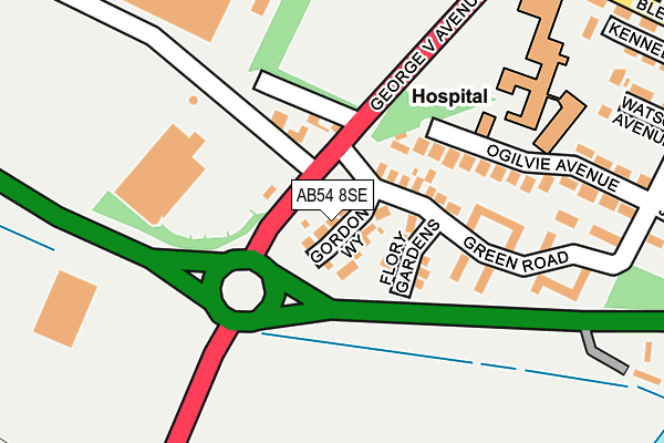 AB54 8SE map - OS OpenMap – Local (Ordnance Survey)
