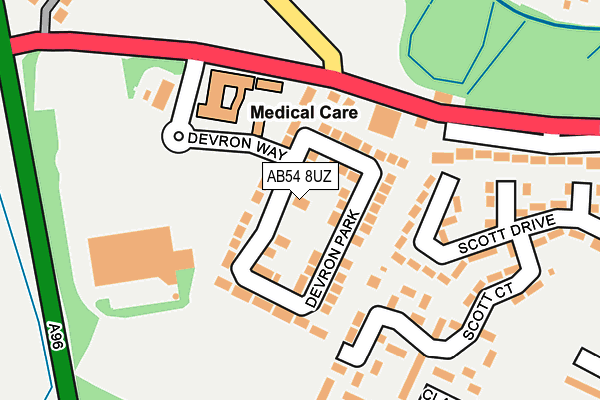 AB54 8UZ map - OS OpenMap – Local (Ordnance Survey)