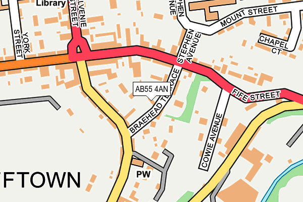AB55 4AN map - OS OpenMap – Local (Ordnance Survey)