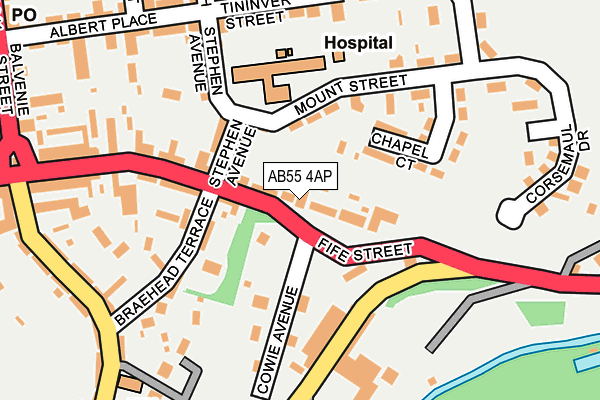 AB55 4AP map - OS OpenMap – Local (Ordnance Survey)