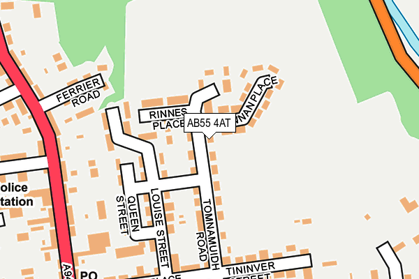 AB55 4AT map - OS OpenMap – Local (Ordnance Survey)