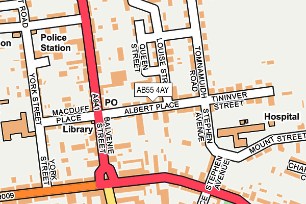 AB55 4AY map - OS OpenMap – Local (Ordnance Survey)