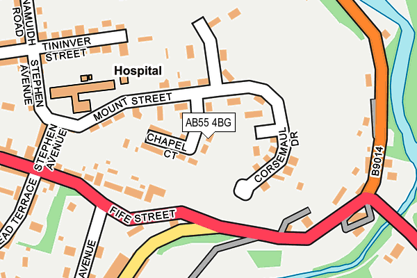 AB55 4BG map - OS OpenMap – Local (Ordnance Survey)