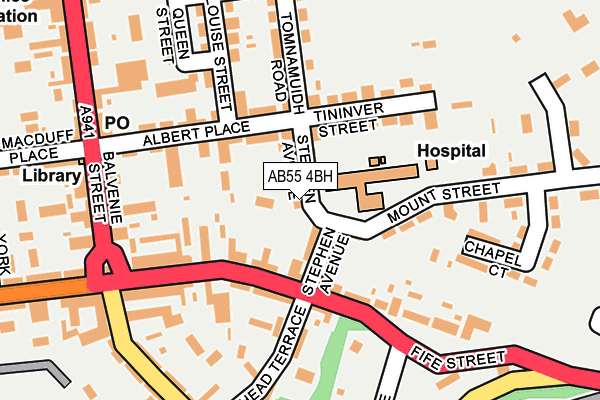 AB55 4BH map - OS OpenMap – Local (Ordnance Survey)
