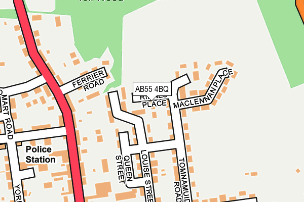 AB55 4BQ map - OS OpenMap – Local (Ordnance Survey)
