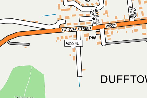 AB55 4DF map - OS OpenMap – Local (Ordnance Survey)
