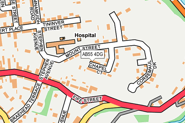 AB55 4DG map - OS OpenMap – Local (Ordnance Survey)