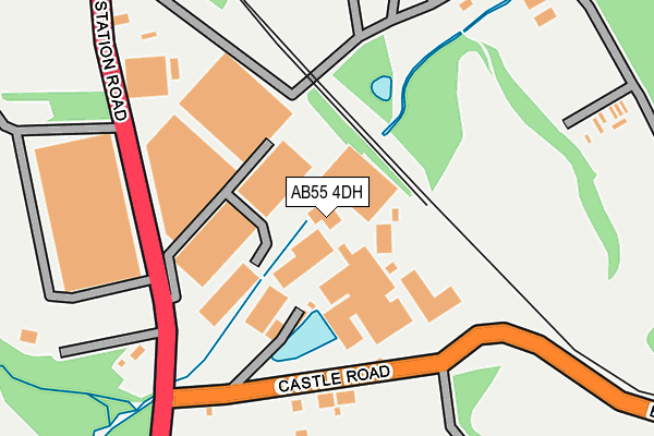 AB55 4DH map - OS OpenMap – Local (Ordnance Survey)