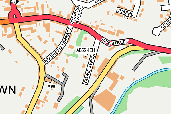AB55 4EH map - OS OpenMap – Local (Ordnance Survey)