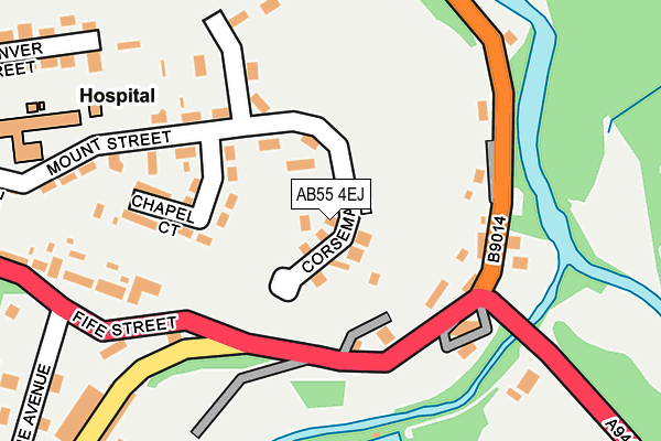 AB55 4EJ map - OS OpenMap – Local (Ordnance Survey)