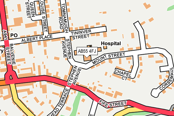 AB55 4FJ map - OS OpenMap – Local (Ordnance Survey)