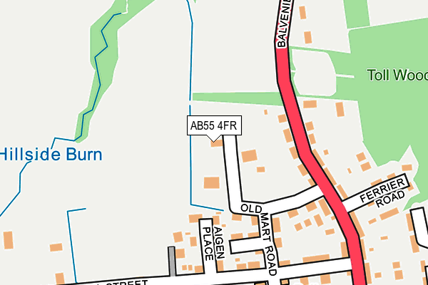 AB55 4FR map - OS OpenMap – Local (Ordnance Survey)