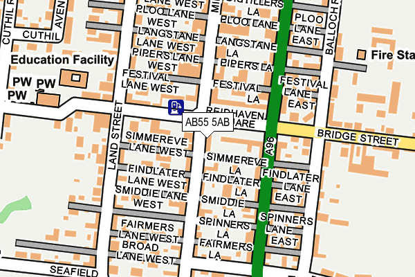 AB55 5AB map - OS OpenMap – Local (Ordnance Survey)