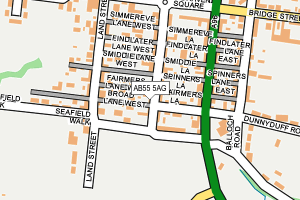 AB55 5AG map - OS OpenMap – Local (Ordnance Survey)