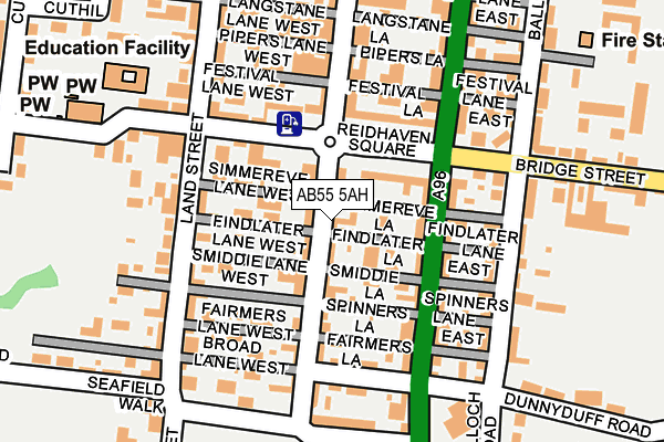 AB55 5AH map - OS OpenMap – Local (Ordnance Survey)
