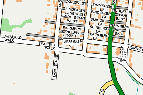AB55 5AJ map - OS OpenMap – Local (Ordnance Survey)