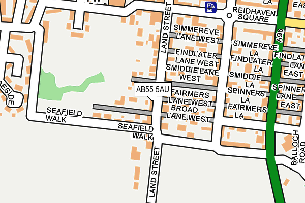 AB55 5AU map - OS OpenMap – Local (Ordnance Survey)
