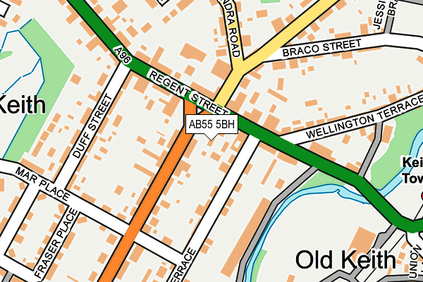 AB55 5BH map - OS OpenMap – Local (Ordnance Survey)