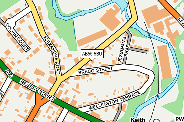 AB55 5BU map - OS OpenMap – Local (Ordnance Survey)