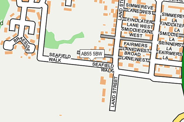 AB55 5BW map - OS OpenMap – Local (Ordnance Survey)